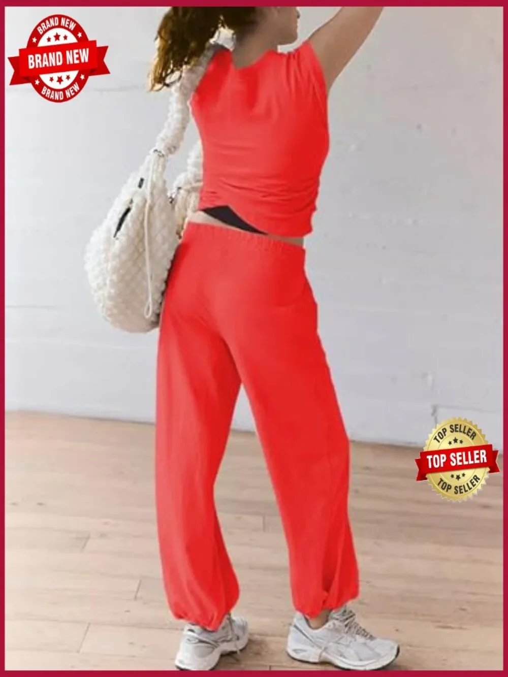 Women's 2 Piece Loungewear Set Crop Top Jogger Sweatpant Matching Sweatsuit